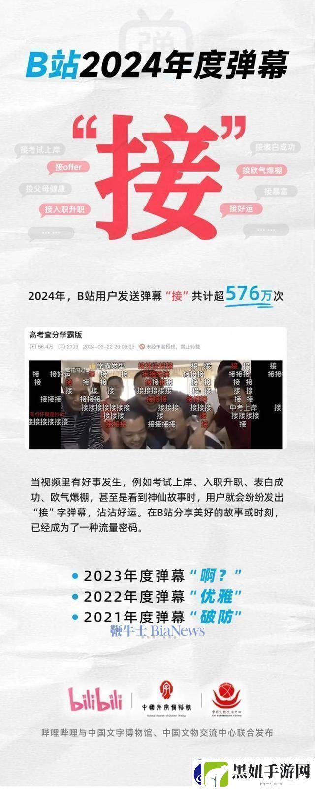 B站年度弹幕“接”出炉-用户共迎好运超576万次