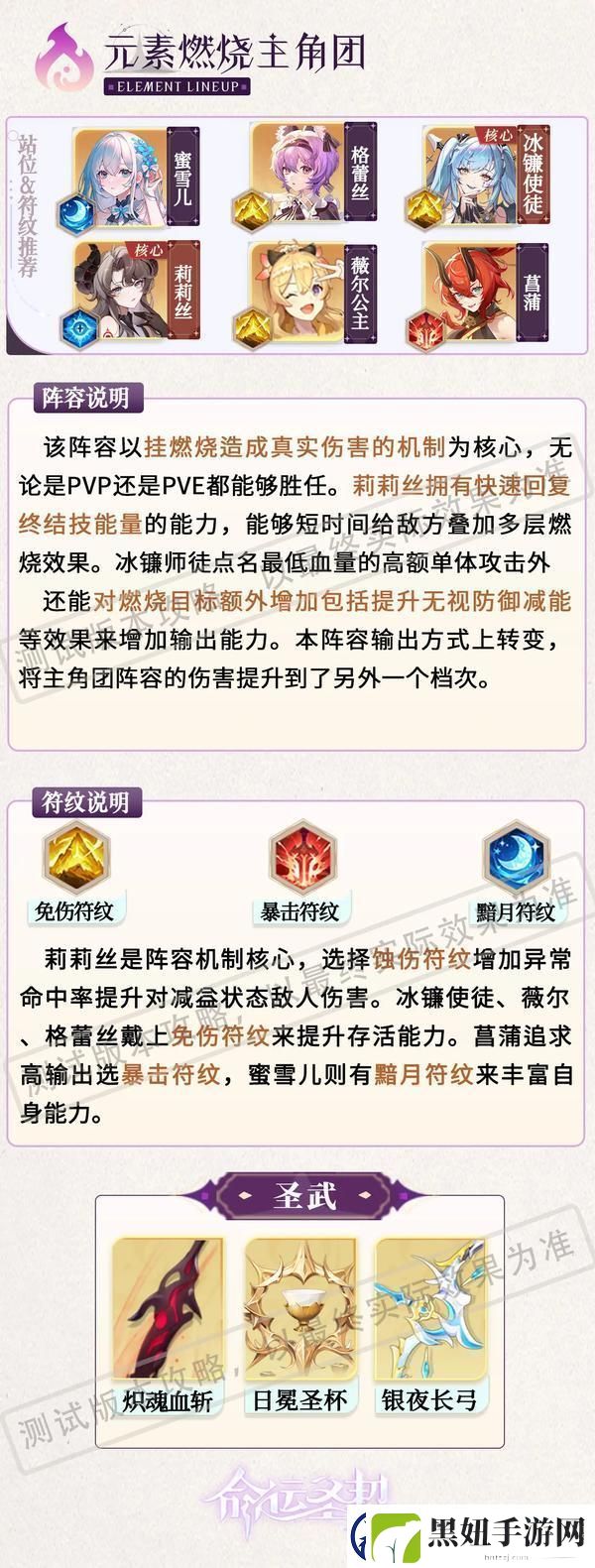 命运圣契新手指南｜元素燃烧主角团阵容搭配推荐！