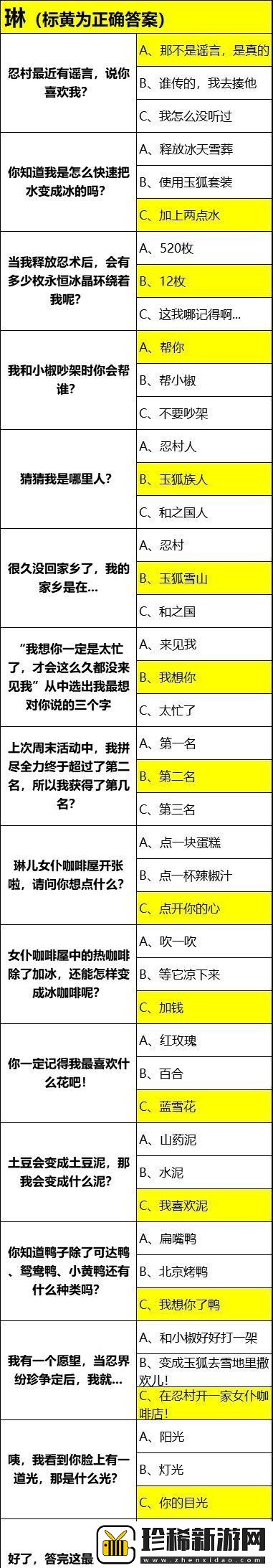 忍者必须死3芳心大考验答案是什么