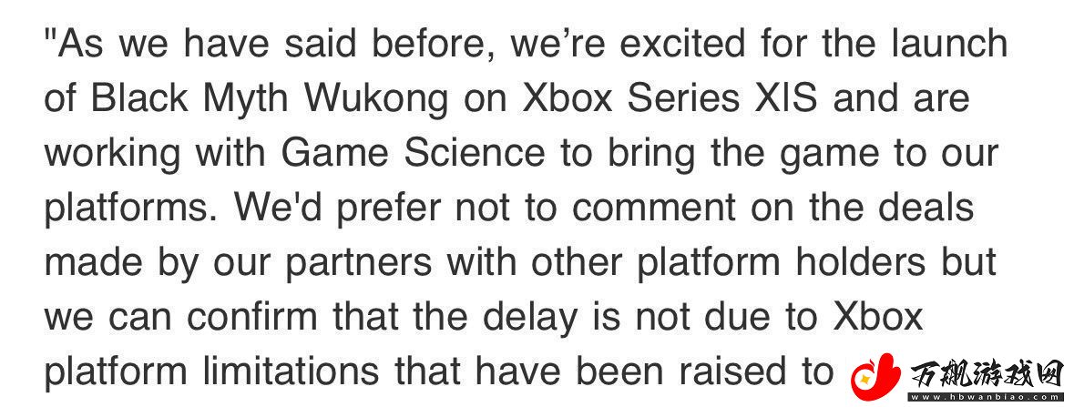 微软澄清：黑神话延期和Xbox硬件限制无关