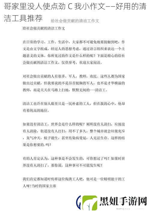 哥家里没人使点劲-C-我小作文——好用的清洁工具推荐