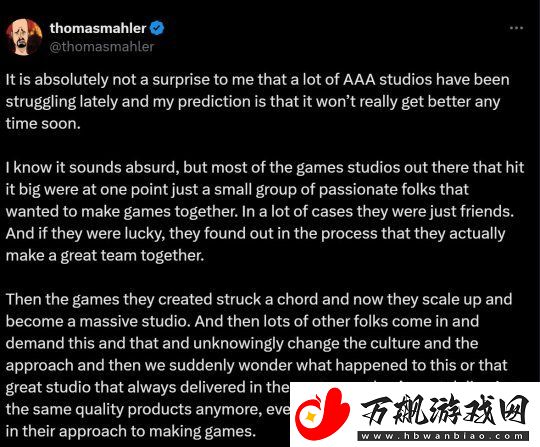 奥日主创称3A游戏将继续挣扎