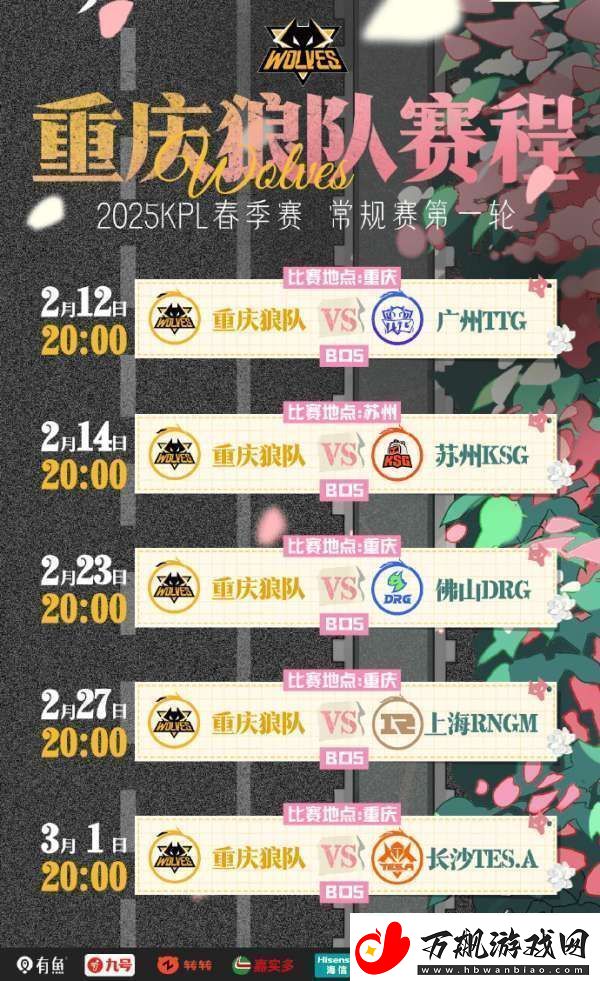 狼队发布春季赛首轮赛程